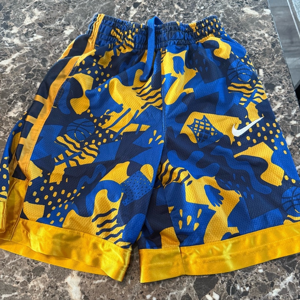 Nike Dynamic Blue and Yellow Basketball Shorts